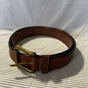 Polo Ralph Lauren Brown Leather Belt with Brass Buckle
